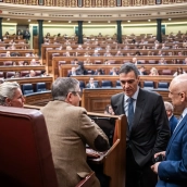 El presidente del Gobierno, Pedro Sánchez, durante una sesión plenaria, en el Congreso de los Diputados. César Vallejo Rodríguez / Europa Press