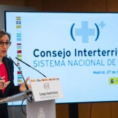 La ministra de Sanidad, Mónica García.  Mateo Lanzuela / Europa Press