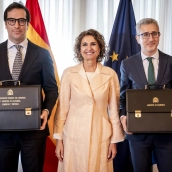 Carlos Cuerpo, María Jesús Montero y Arcadi España. A. Pérez Meca / Europa Press