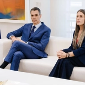 El presidente del Gobierno, Pedro Sánchez, y la portavoz del Grupo Parlamentario Junts, Miriam Nogueras. Carlos Luján / Europa Press El presidente del Gobierno, Pedro Sánchez, y la portavoz del Grupo Parlamentario Junts, Miriam Nogueras. Carlos Luján / Europa Press