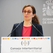 La ministra de Sanidad, Mónica García.  Mateo Lanzuela / Europa Press