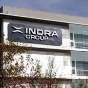 Fachada de la sede de Indra. Eduardo Parra / Europa Press