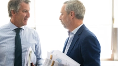 Feijóo y Juan Bravo, este lunes.