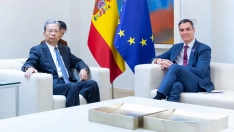 Sánchez recibe al presidente el Comité Permanente de la Asamblea Popular Nacional de China, Zhao Leji. Gustavo Valiente / Europa Press