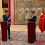 El presidente del Gobierno Pedro Sánchez preside junto al presidente de China Xi Jinping. Moncloa