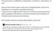 El insultante mensaje del diputado de Vox, Carlos Flores.