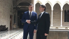 Pedro Sánchez junto a Carles Puigdemont (imagen de archivo)