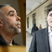 El secretario general de FACUA, Rubén Sánchez, y el ultra Vito Zopellari Quiles. Elaboración propia. (Europa Press / Fernando Sánchez /  María José López)
