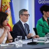 Los ministros Rego, Bolaños y Sáiz (Alejandro Martínez/Europa Press)
