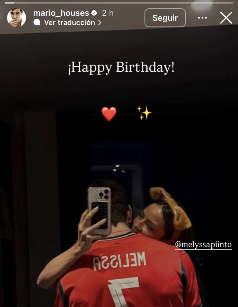 Mario Casas breaks his discretion with an unexpected photo with Melyssa Pinto for her birthday