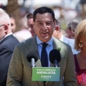 El presidente del PP de Andalucía y candidato a la reelección de la Presidencia de la Junta, Juanma Moreno.  Europa Press