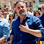 Abascal, en un acto de Vox