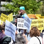 Manifestación de funcionarios interinos en Madrid (Europa Press)