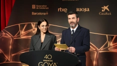 Arturo Valls y Toni Acosta en la lectura de nominaciones de la 40 edición de los Premios Goya