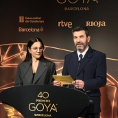 Arturo Valls y Toni Acosta en la lectura de nominaciones de la 40 edición de los Premios Goya
