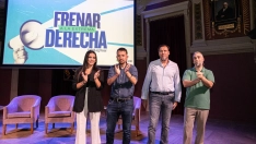 El ministro de Transportes y Movilidad Sostenible, Óscar Puente; el secretario general y portavoz de Facua, Rubén Sánchez; la analista política Sarah Santaolalla y el exvicepresidente del Gobierno, Pablo Iglesias.Isa Saiz / Europa Press