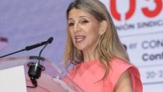 Yolanda Díaz, este viernes (Andrés Rodríguez/Europa Press)