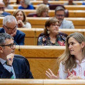 El ministro de la Presidencia, Justicia y Relaciones con las Cortes, Félix Bolaños y la vicepresidenta tercera y ministra para la Transición Ecológica y Reto Demográfico, Sara Aagesen. Ricardo Rubio / Europa Press