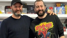 Raúl Cordero y Boris Ramírez en la presentación del comic '7291'. 