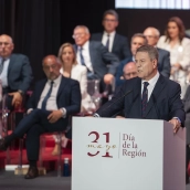El presidente de Castilla-La Mancha, Emiliano García-Page, durante el acto institucional del Día de Castilla-La Mancha. Lola Pineda / Europa Press