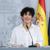 La portavoz del Gobierno, Elma Saiz, durante una rueda de prensa posterior al Consejo de Ministros.Marta Fernández / Europa Press