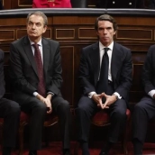 Los expresidentes del Gobierno, en el Congreso (Europa Press)