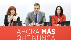 Narbona, junto a Sánchez y Torró (Marta Fernández/Europa Press)