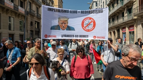 Manifestación en Barcelona contra la OTAN. Lorena Sopêna / Europa Press