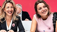 Yolanda Díaz y la exsecretaria de Organización de Sumar, Laura Moreno. (Movimiento Sumar)