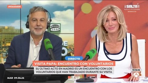 Carlos Alsina y Susanna Griso debaten en 'Espejo Público' la ovación al Papa en el Congreso: "No veo la coherencia de ese aplauso"