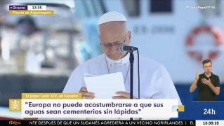 El papa León XIV llama a Europa a no "acostumbrarse a que el Mediterráneo y el Atlántico sean cementerios sin lápidas" en su mensaje en el Puerto de Arguineguín El papa León XIV llama a Europa a no "acostumbrarse a que el Mediterráneo y el Atlántico sean cementerios sin lápidas" en su mensaje en el Puerto de Arguineguín