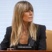 La mujer del presidente del Gobierno, Begoña Gómez, durante la Comisión de Investigación sobre programas de cátedras y postgrados de la Universidad Complutense de Madrid. Eduardo Parra / Europa Press