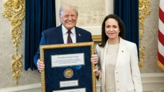 María Corina Machado con Donald Trump