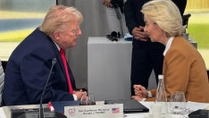 El presidente de Estados Unidos, Donald Trump, y la presidenta de la Comisión Europea, Ursula von der Leyen, durante la cumbre del G7 en Francia - Imagen del perfil de X de Ursula von der Leyen