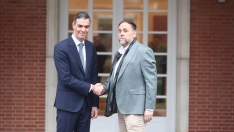 Pedro Sánchez junto a Oriol Junqueras, líder de ERC