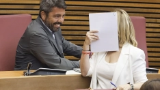 El expresident de la Generalitat Carlos Mazón durante la sesión plenaria en Les Corts Valencianes esta mañana. Rober Solsona / Europa Press
