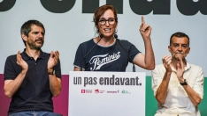 La ministra de Sanidad y líder de Más Madrid, Mónica García, en un acto junto a Comuns, Izquierda Unida y Movimiento Sumar el pasado 30 de mayo en Barcelona. Alberto Paredes / Europa Press