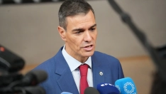 El presidente del Gobierno, Pedro Sánchez, atiende a los medios en Bruselas. Ana López García / Europa Press