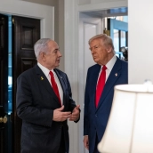El primer ministro de Israel, Benjamin Netanyahu, junto al presidente de Estados Unidos, Donald Trump, en una visita a la Casa Blanca. Imagen: White House