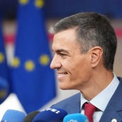 El presidente del Gobierno, Pedro Sánchez, atiende a los medios en Bruselas. Ana López García / Europa Press