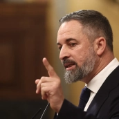 El presidente de VOX, Santiago Abascal, en una sesión de control al Gobierno, en el Congreso de los Diputados. Eduardo Parra / Europa Press