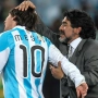 Messi junto a Diego Armando Maradona. (Fuente: RTVE)