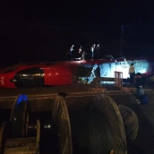 Imagen del siniestro del descarrilamiento de dos trenes de alta velocidad