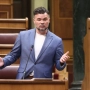 El portavoz de ERC en el Congreso, Gabriel Rufian, interviene durante una sesión plenaria, en el Congreso de los Diputados. Eduardo Parra / Europa Press