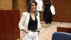 La portavoz de Mas Madrid en la Asamblea, Manuela Bergerot, durante la última sesión plenaria del curso en la Asamblea de Madrid. Eduardo Parra / Europa Press
