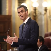 El presidente del Gobierno, Pedro Sánchez, en una sesión de control al Gobierno en el Congreso de los Diputados. Eduardo Parra / Europa Press
