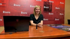 La ya exconcejala socialista, Yolanda Santos, en una rueda de prensa en el Ayuntamiento de Soria. EP