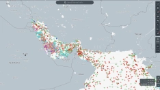 Tráfico en directo del estrecho de Ormuz. MarineTraffic.com