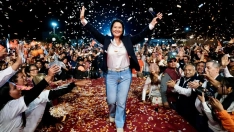 La próxima presidenta de Perú, Keiko Fujimori, en un acto electoral. Fuente: @KeikoFujimori en X