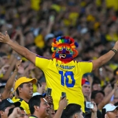 Afición ecuatoriana delebrando el triunfo. (Fuente: Primicias.ec).